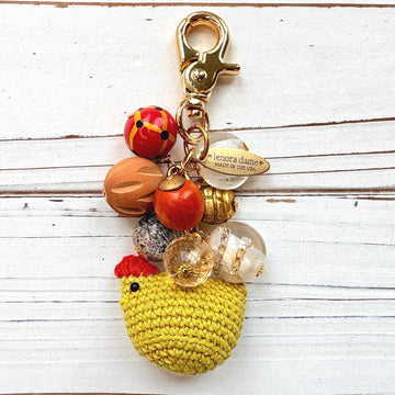 NEW Lenora Dame Crocheted Chicken Bag Charms - 4 Color Options
