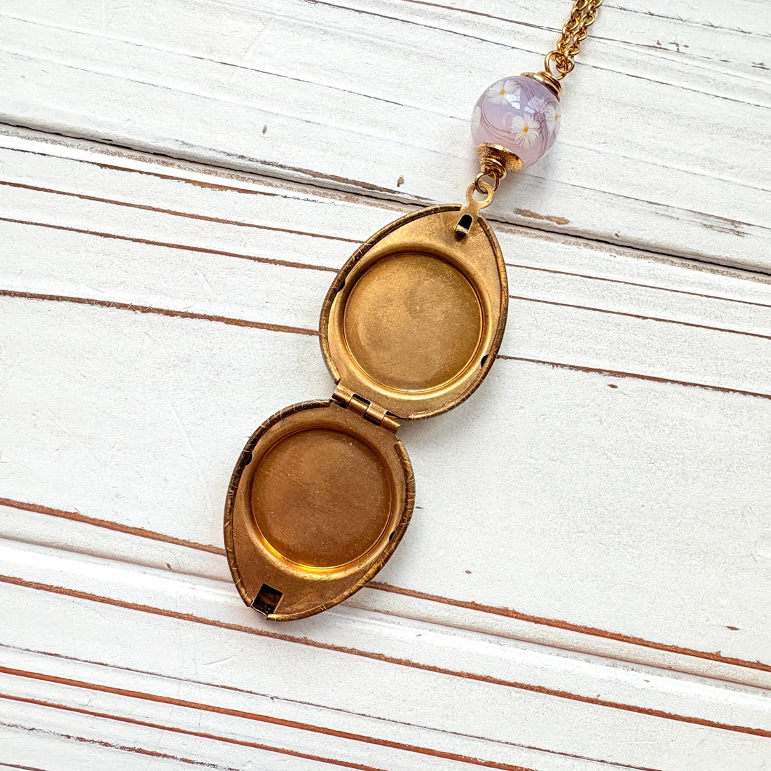 Easter Egg Etched Locket Necklace
