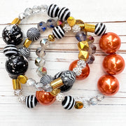 Lenora Dame Zebra Print Beaded Stretch Bracelet Set