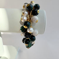 Lenora Dame Hunter Green Cat's Eye Charm Bracelet