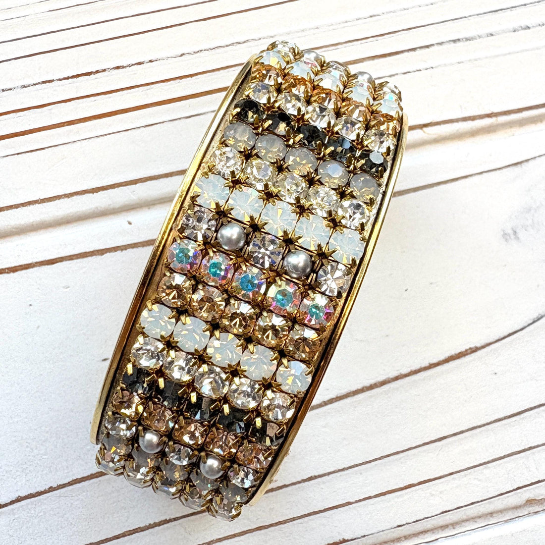 Lenora Dame Rhinestone Cuff Bracelet - Choice of 3 Colors