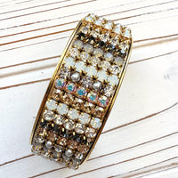 Lenora Dame Rhinestone Cuff Bracelet - Choice of 3 Colors