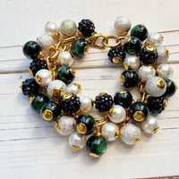 Lenora Dame Hunter Green Cat's Eye Charm Bracelet