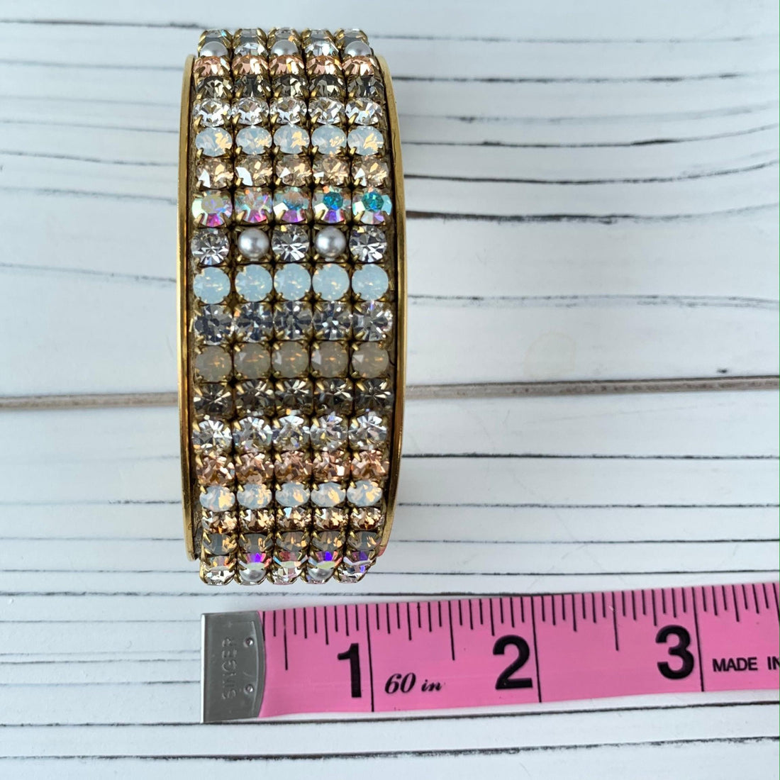 Lenora Dame Rhinestone Cuff Bracelet - Choice of 3 Colors