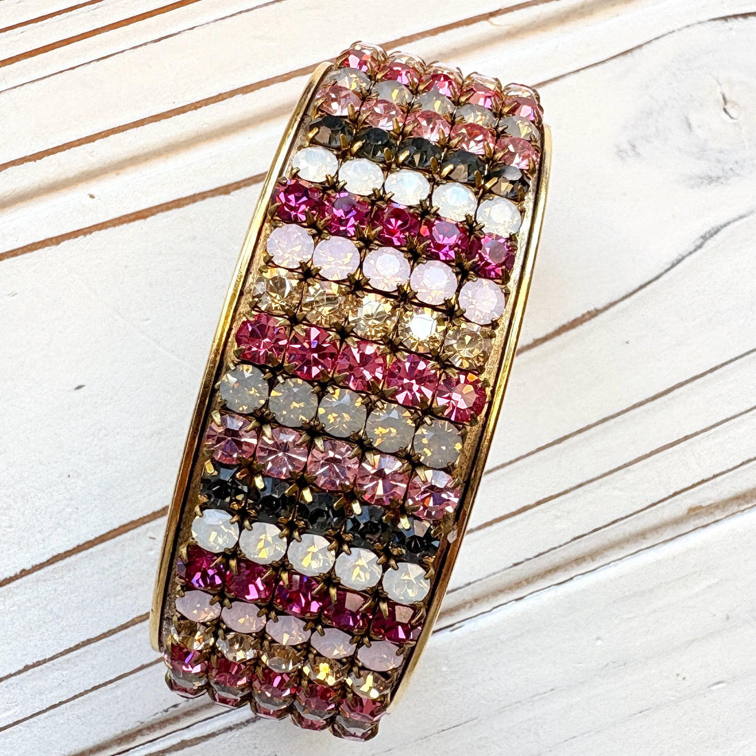 Lenora Dame Rhinestone Cuff Bracelet - Choice of 3 Colors