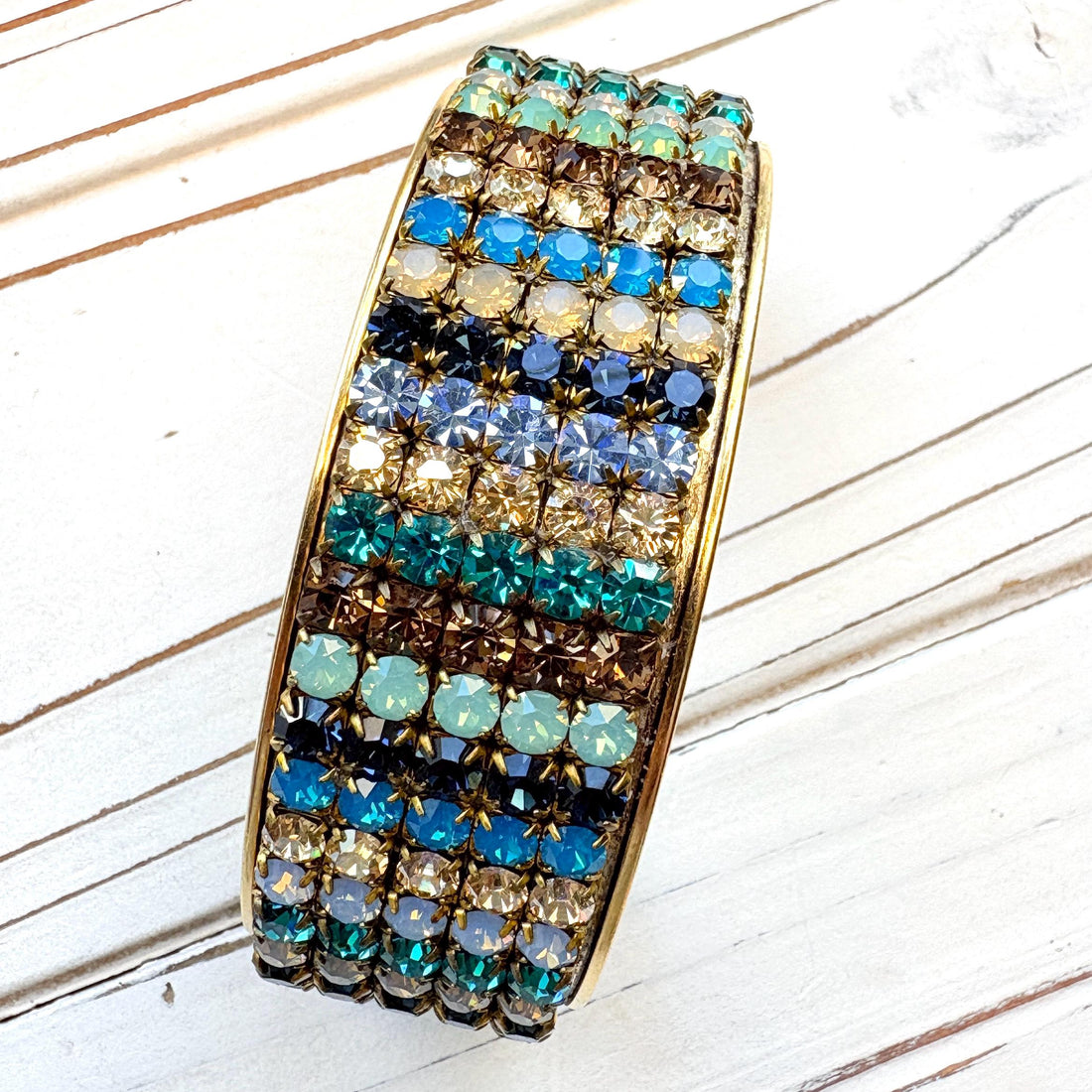 Lenora Dame Rhinestone Cuff Bracelet - Choice of 3 Colors