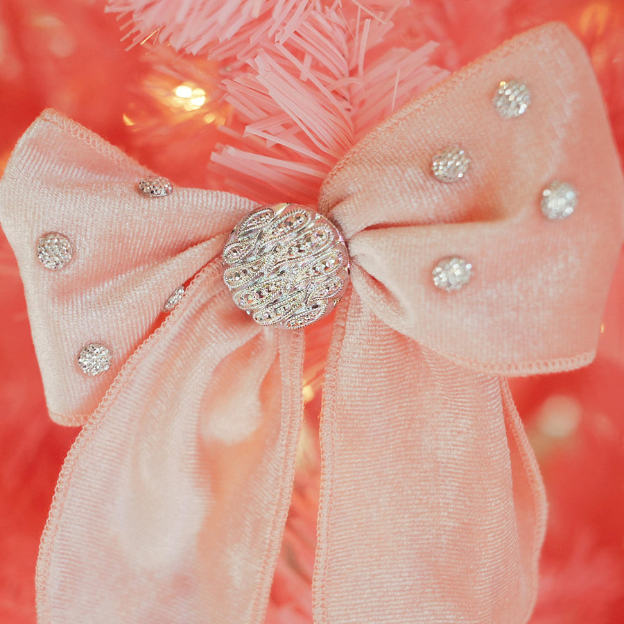 Lenora Dame One-of-a-Kind Christmas Morning Shell Pink Hair Bow