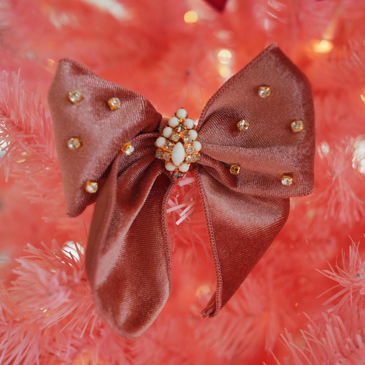 Lenora Dame One-of-a-Kind Christmas Morning Mauve Hair Bow