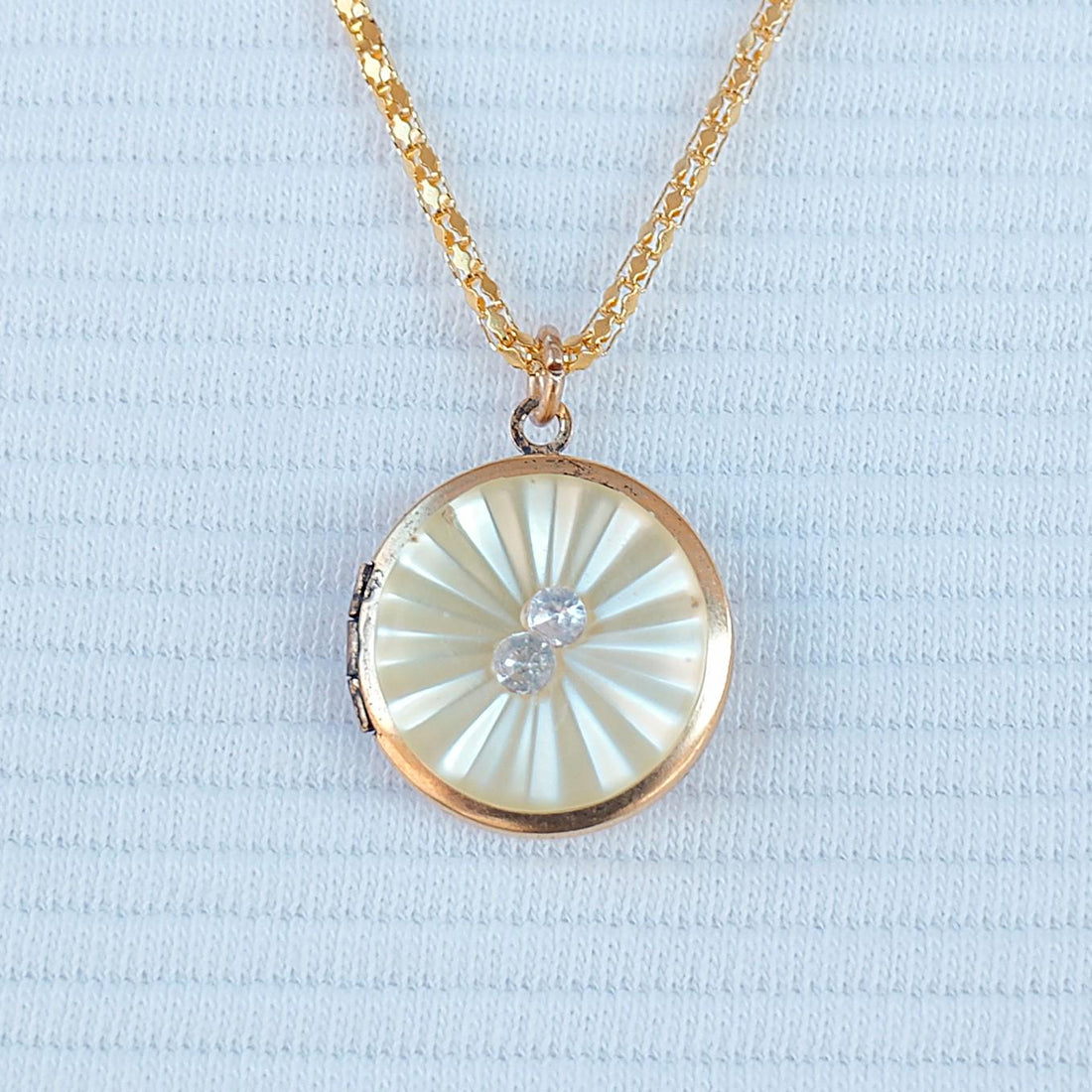 Lenora Dame One-of-a-Kind vintage button Charm locket necklace
