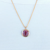 Lenora Dame Peppermint button locket necklace