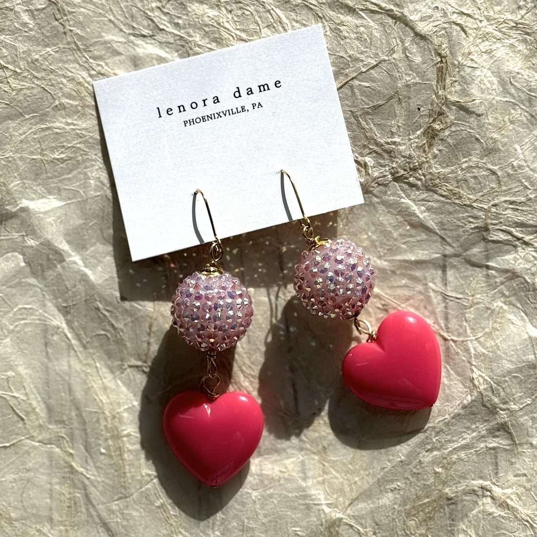 Lenora Dame Disco Heart Earrings