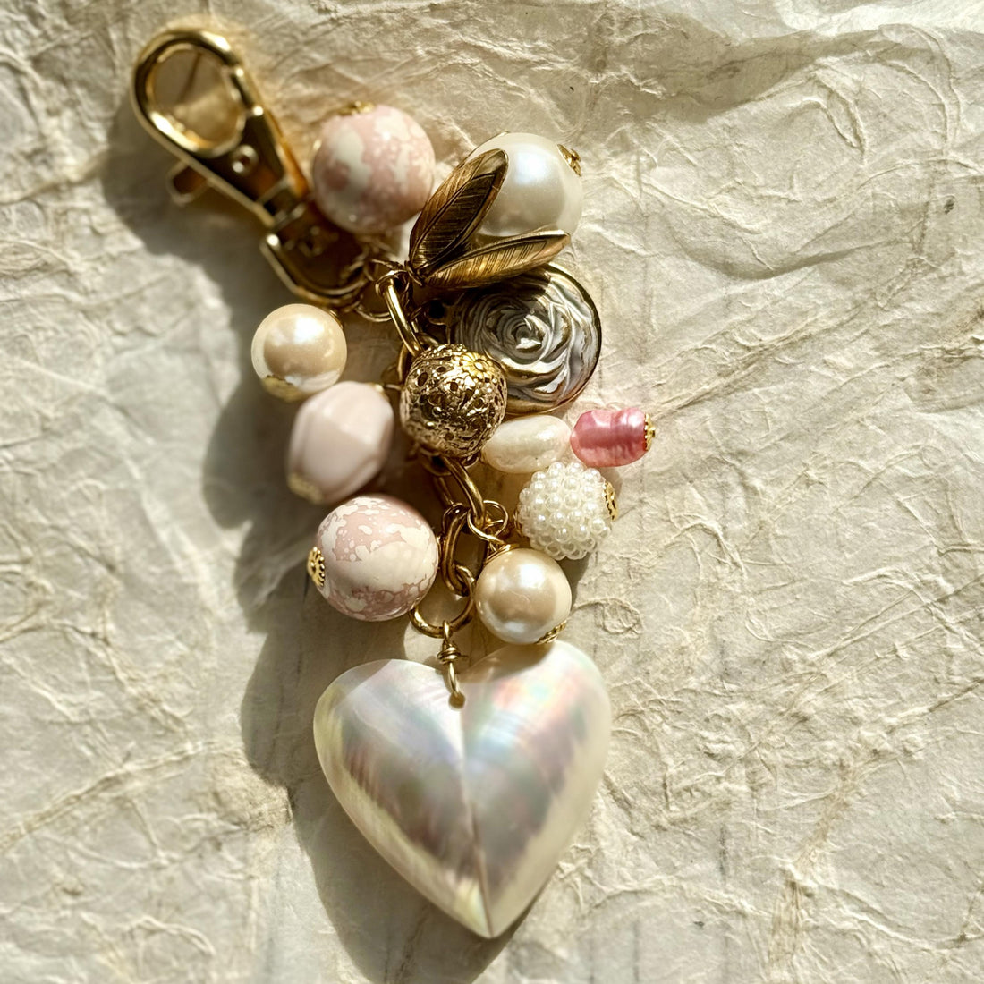 Lenora Dame Opalite Heart Bag Charm