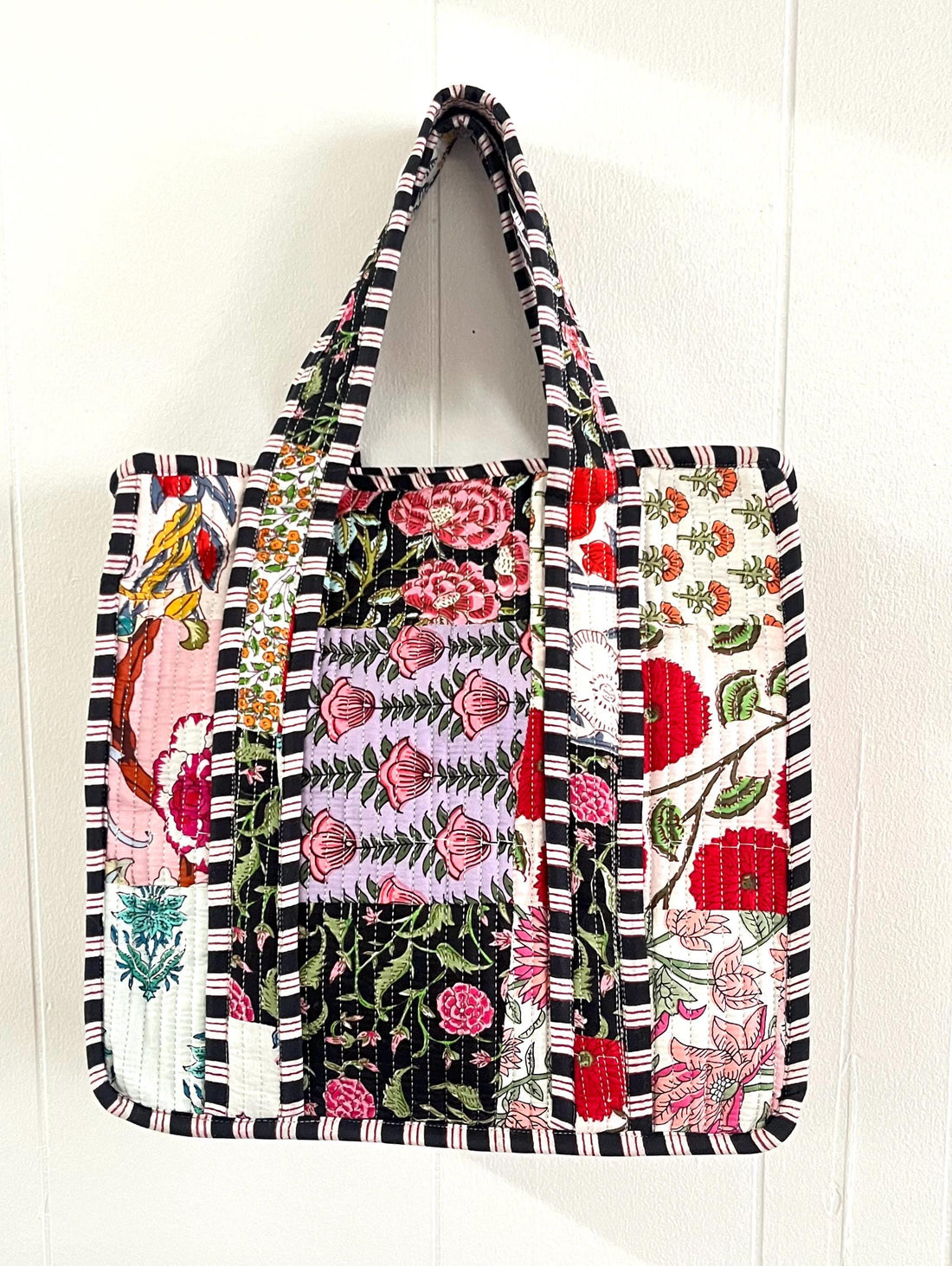Lenora Dame Quilted Patchwork Tote Bag- Small