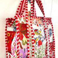 Lenora Dame Quilted Patchwork Tote Bag- Small