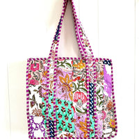 Lenora Dame Quilted Patchwork Tote Bag-Large