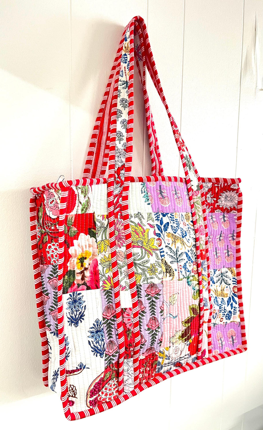 Lenora Dame Quilted Patchwork Tote Bag-Large