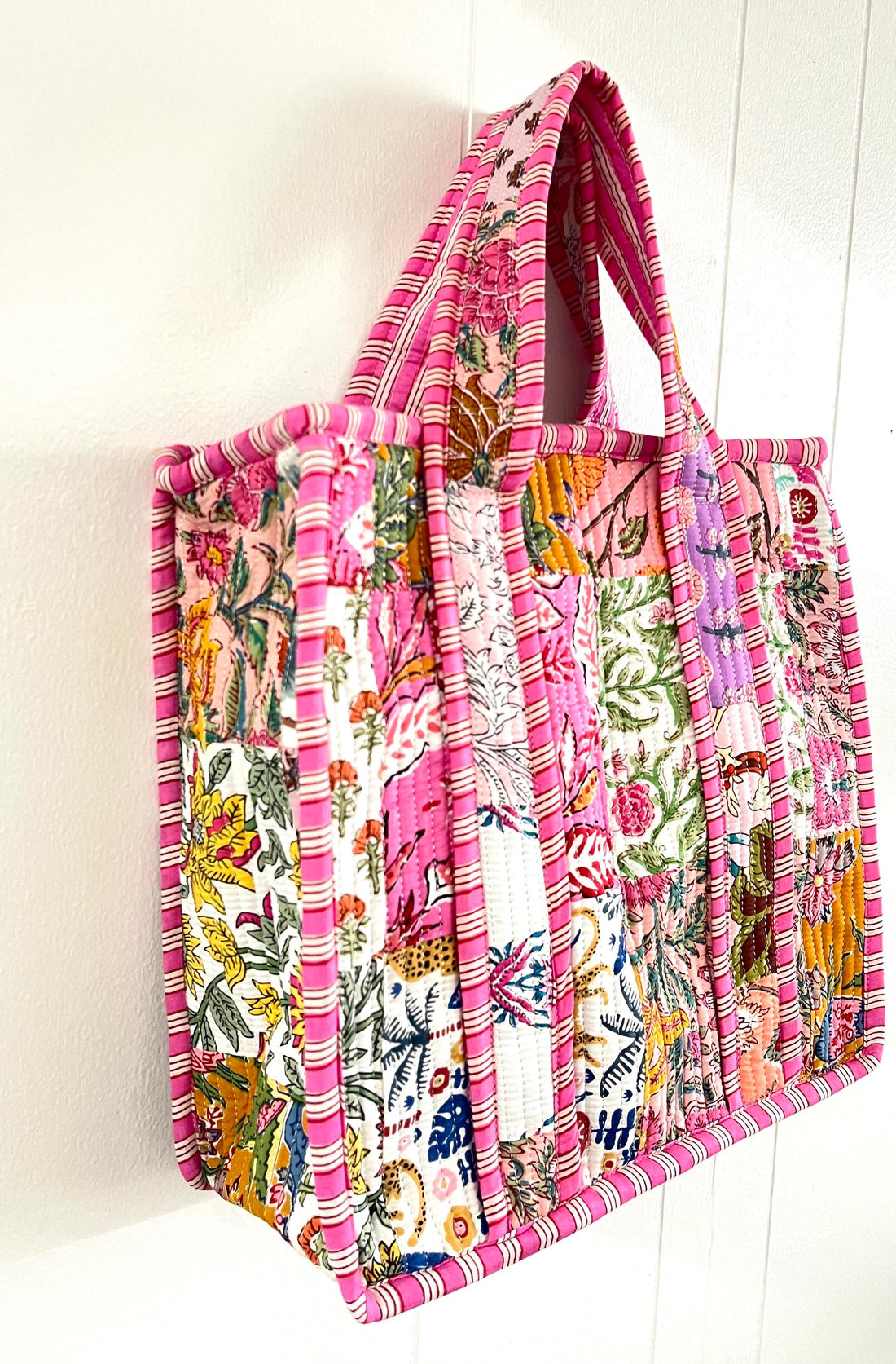 Lenora Dame Quilted Patchwork Tote Bag- Small