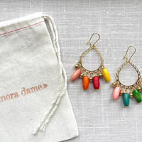 Lenora Dame Wooden Rainbow Earrings