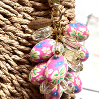 Lenora Dame Spring Egg Bag Charm - Pink & Iridescent