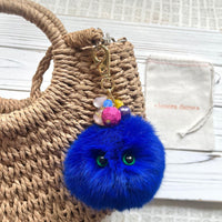 Lenora Dame Plush Monster Bag Charm - Royal Blue