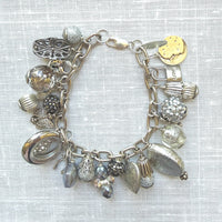 Lenora Dame Silver Vintage Gilded Charm Bracelet