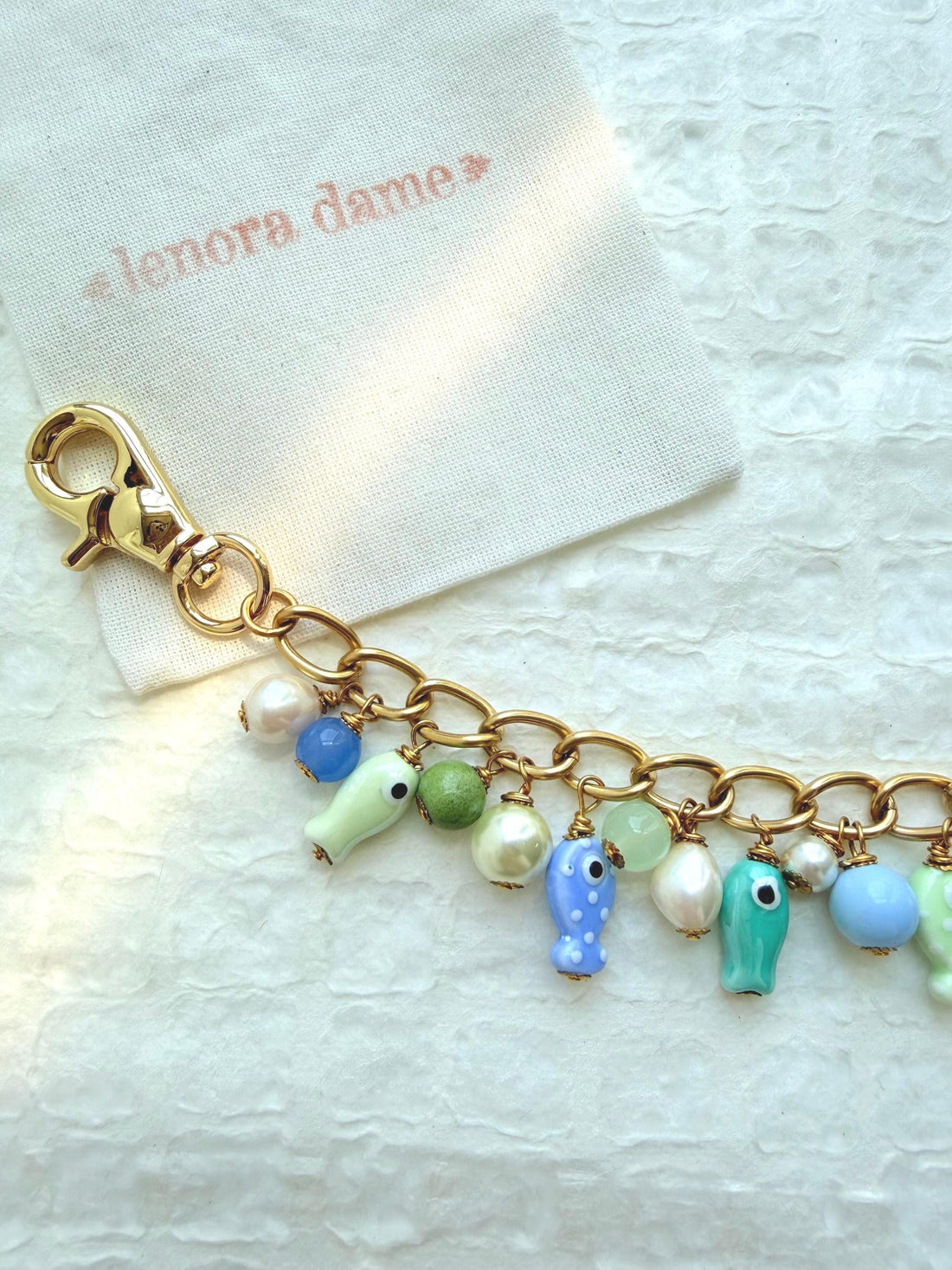 Lenora Dame Blue Fish Bag Chain