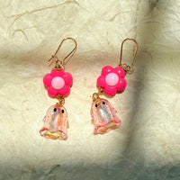 Lenora Dame Daisy Ghost Earrings- Pink