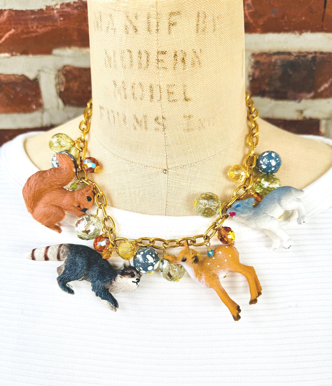 Lenora Dame Woodland Animals Charm Necklace
