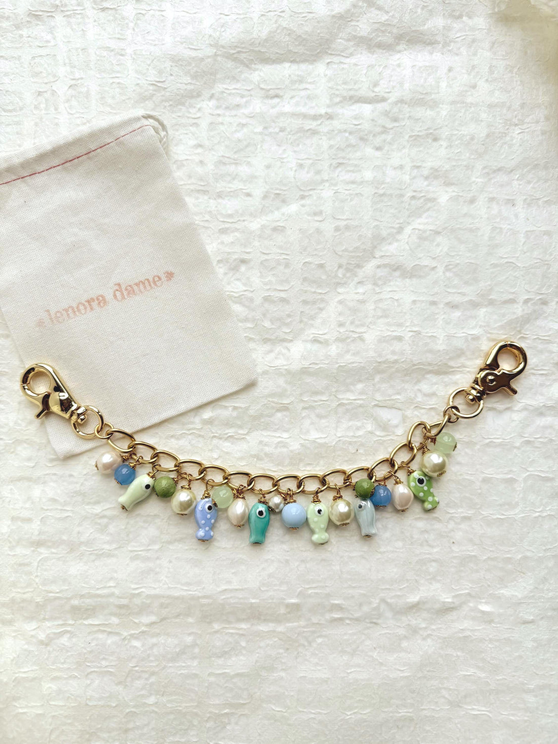 Lenora Dame Blue Fish Bag Chain
