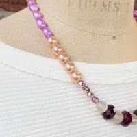Lenora Dame Color Block Necklace in Lilac