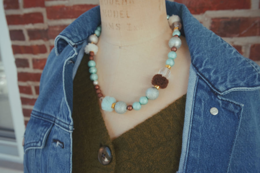 Fuzzy winter necklace