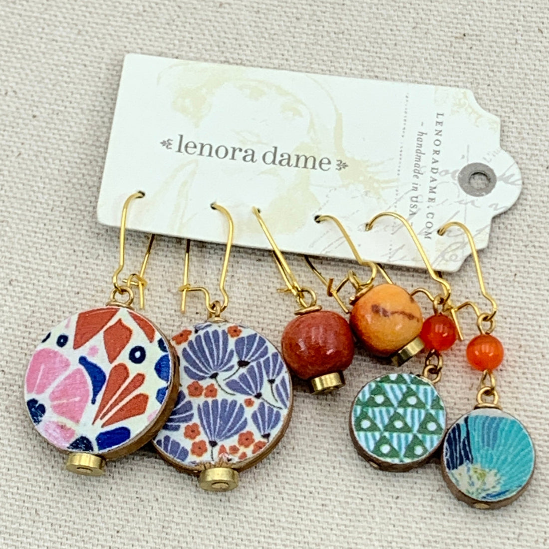Folk Art Collection Discus Earrings Sets