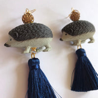 Lenora Dame Spiky Hedgehog Tassel Earrings