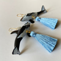 Lenora Dame Orca Whale Tassel Earrings
