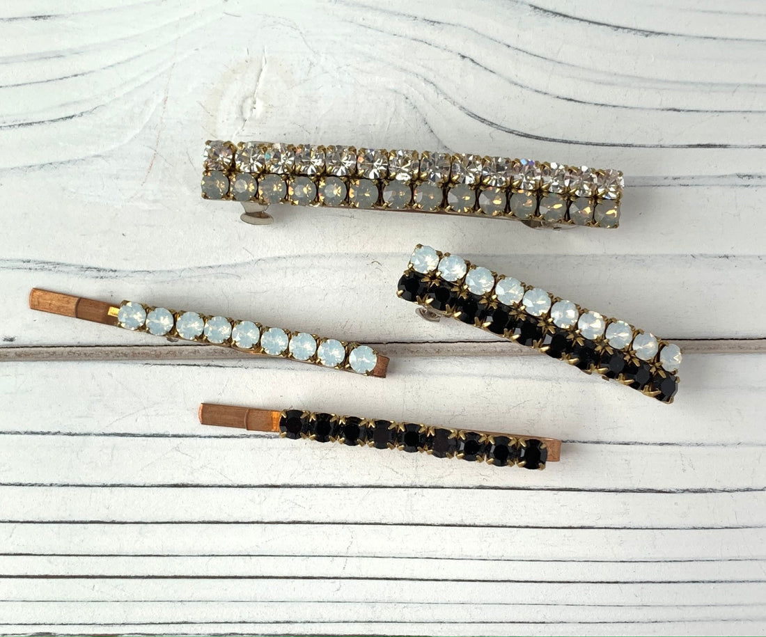 Lenora Dame Ladylike Hair Set in Jet and Opalescent