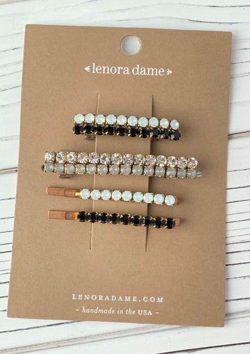 Lenora Dame Ladylike Hair Set in Jet and Opalescent