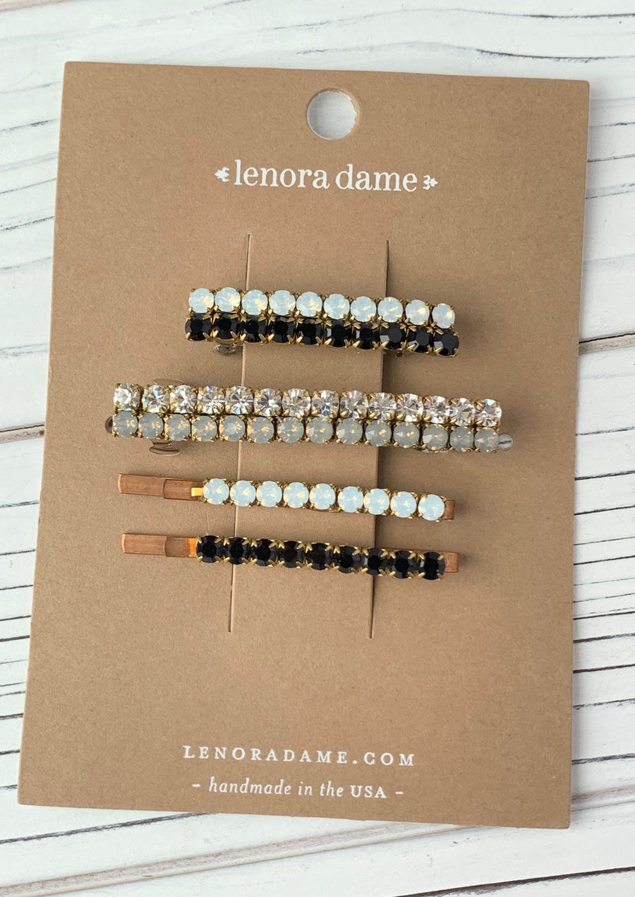 Lenora Dame Ladylike Hair Set in Jet and Opalescent