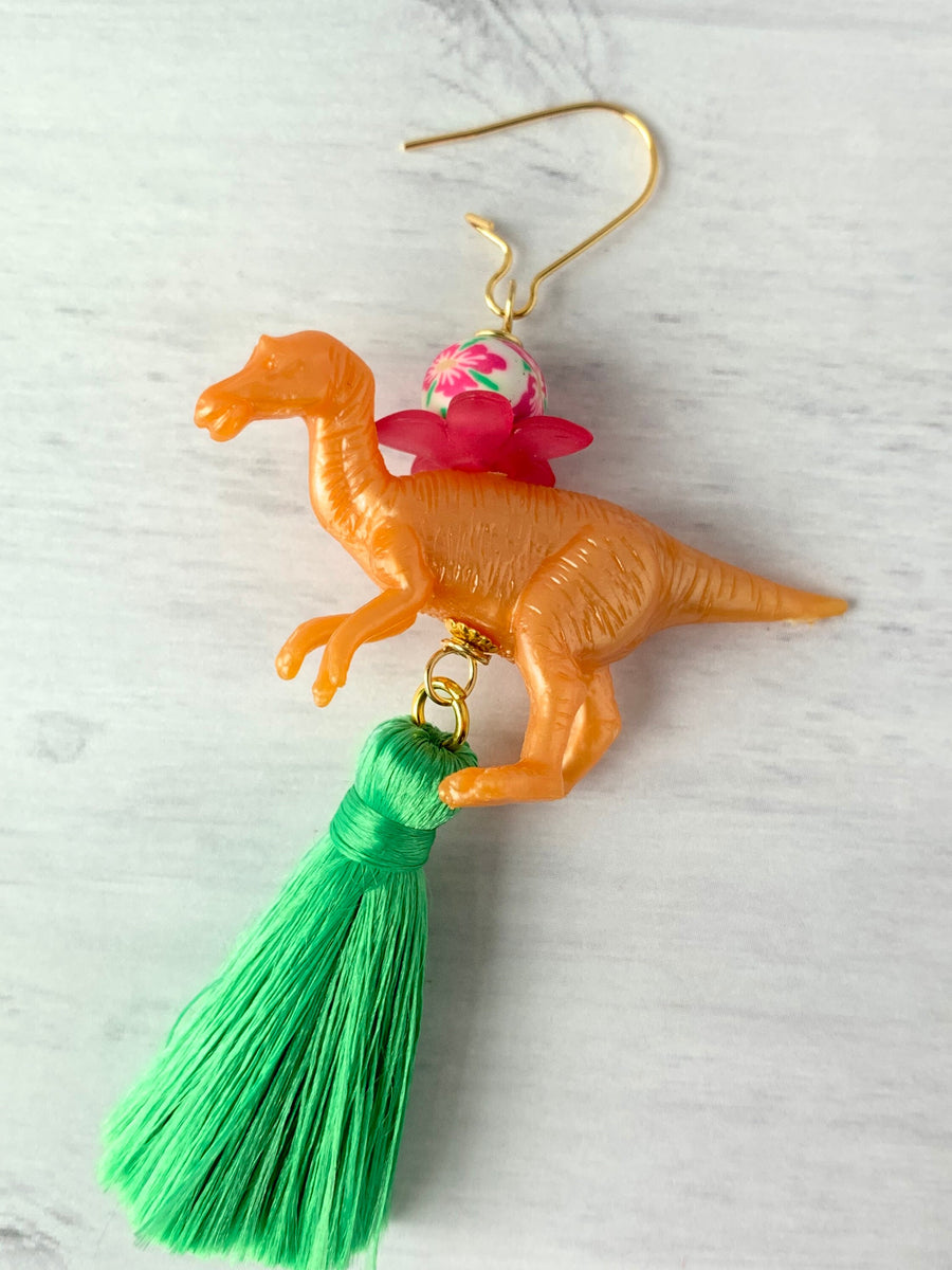 Lenora Dame Clementine Velociraptor Tassel Earrings