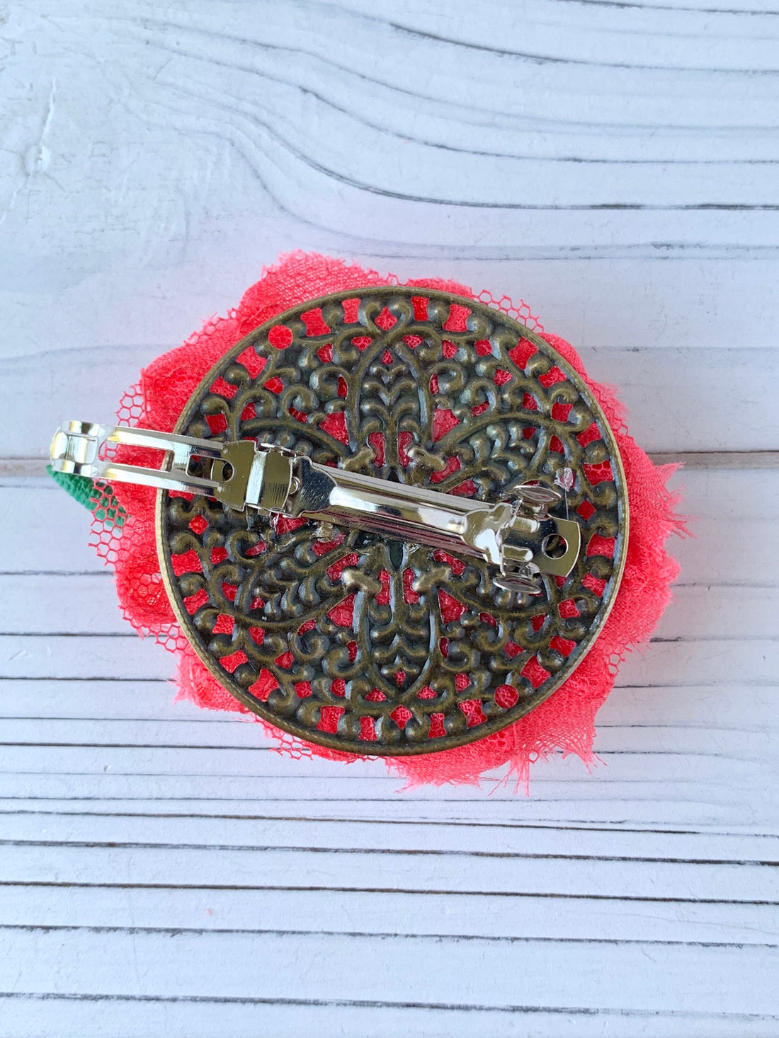 Lenora Dame Dino-Mite Barrette in Papaya