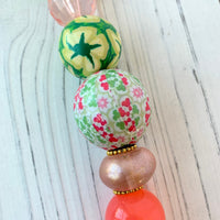 Lenora Dame Easter Bunny Queen Mum Statement Necklace in Soft Rose