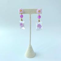 Lenora Dame Verbena Dried Pressed Flower Earrings